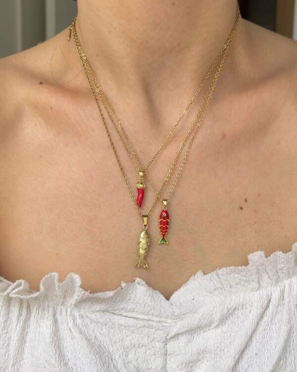 Alternative view of Çelik Balık Kolye 42+6cm