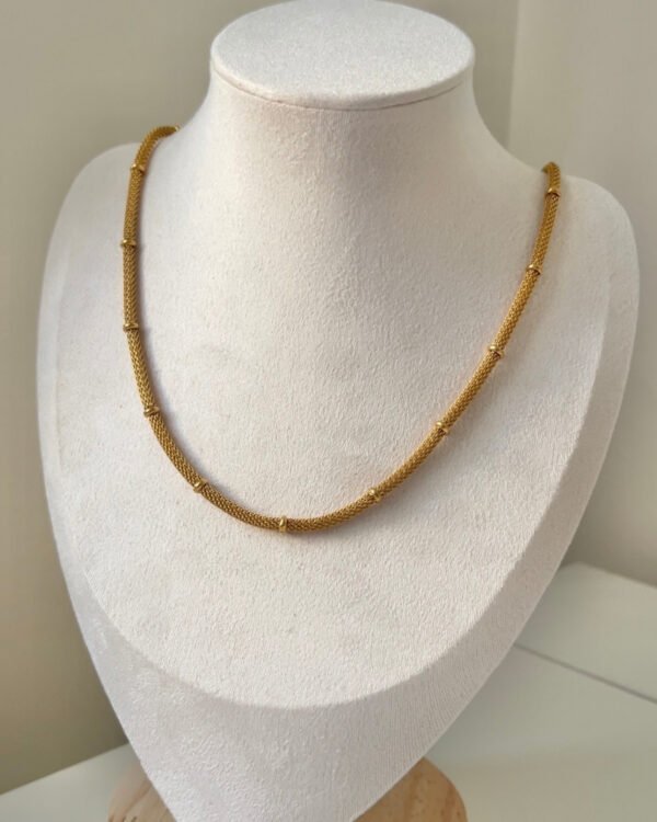 Çelik Dorika Detaylı Kolye 42+6cm