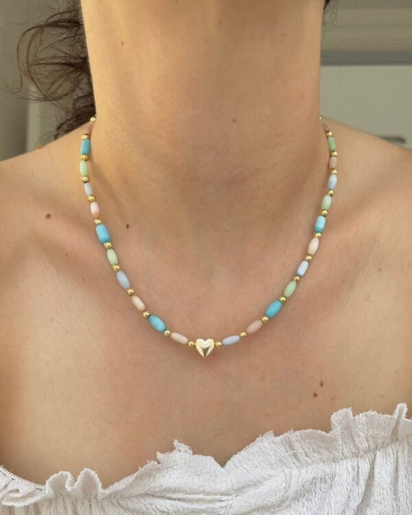 Alternative view of Kalpli Renkli Boncuklu Kolye 42+6cm