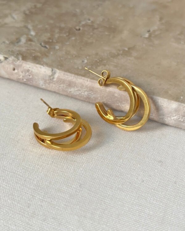 Çelik 3lü Görünümlü Küpe