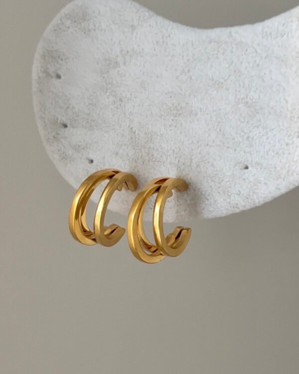 Alternative view of Çelik 3lü Görünümlü Küpe