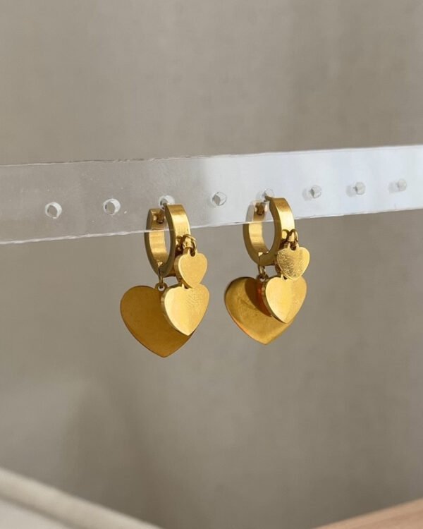 Çelik 3lü Kalp Küpe