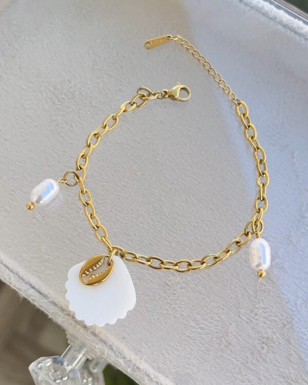 Alternative view of Çelik Sedef Detaylı Bileklik 16+5cm