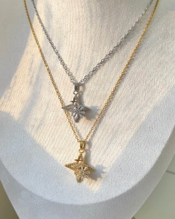 Alternative view of Çelik Ortası Dönen Kolye 42+6cm