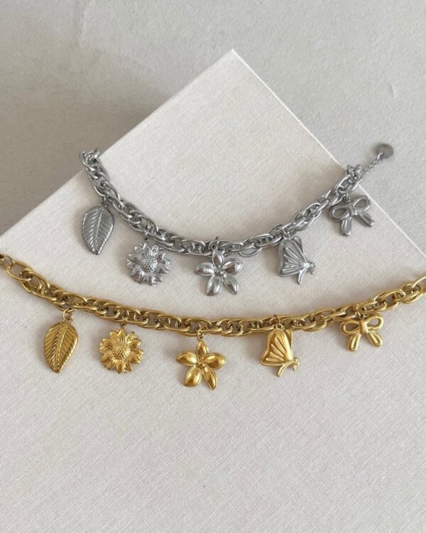 Çelik Charmlı Bileklik 16+5cm