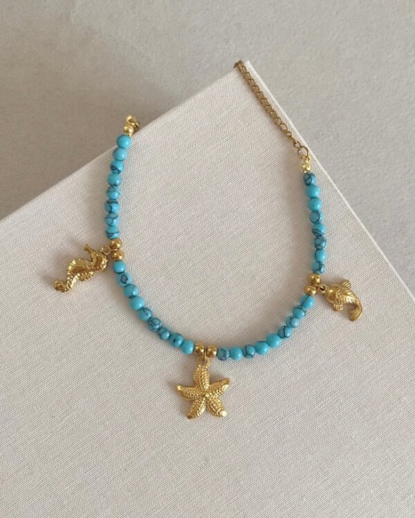 Çelik Mavi Charm Bileklik