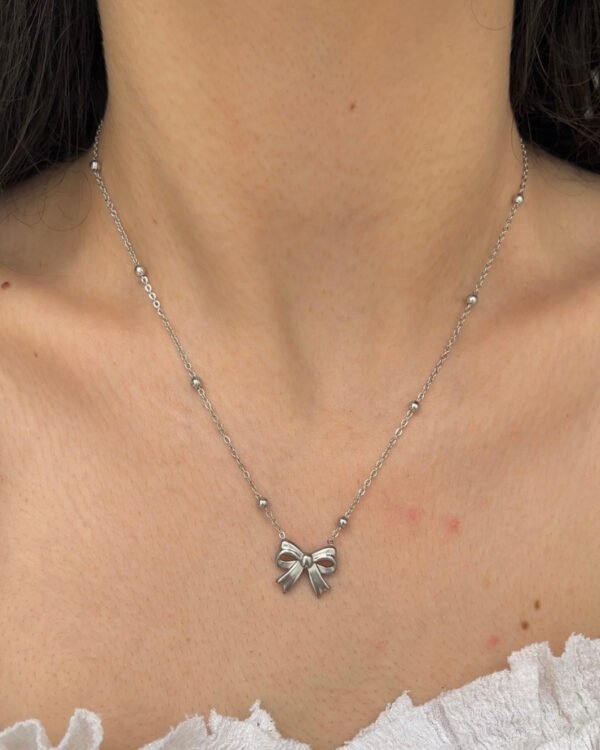 Alternative view of Çelik Dorika Zincirli Fiyonklu Kolye 42+6cm