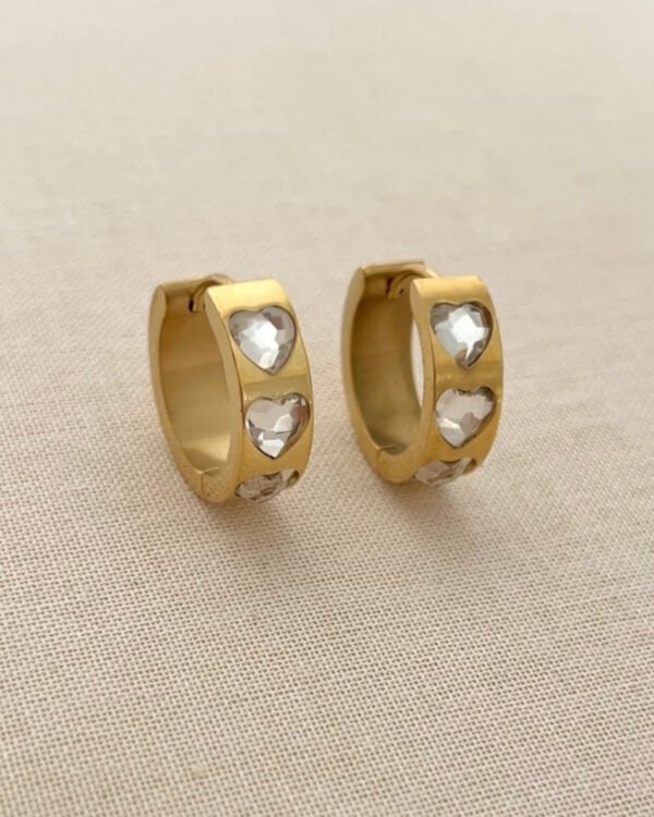 Çelik 3 Kalpli Halka Küpe