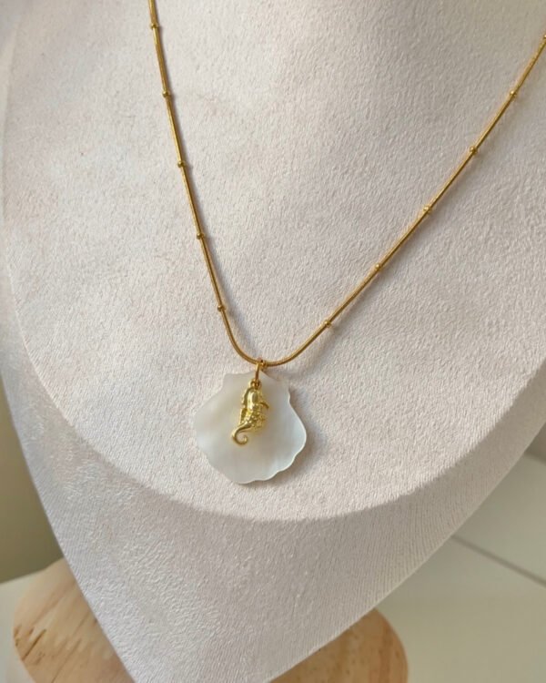 Alternative view of Çelik İstiridye Detaylı Kolye 42+6 cm