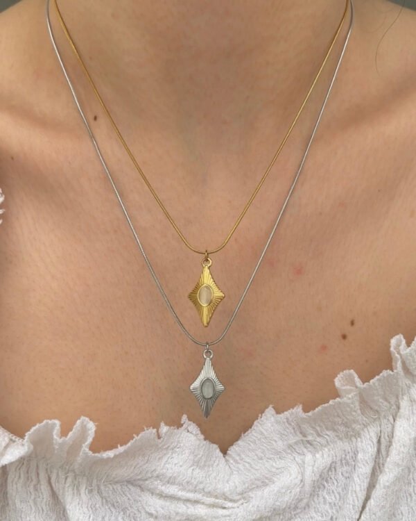 Alternative view of Çelik Şekilli Kolye 42+6cm