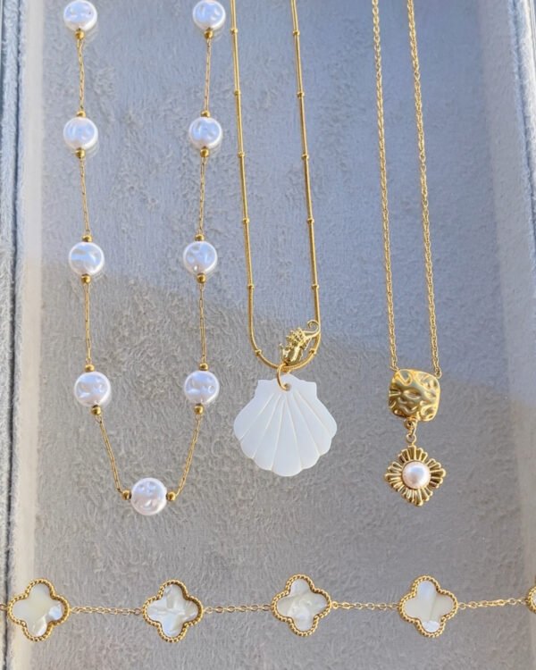 Alternative view of Çelik Minimal Sedef Kolye 42+6cm