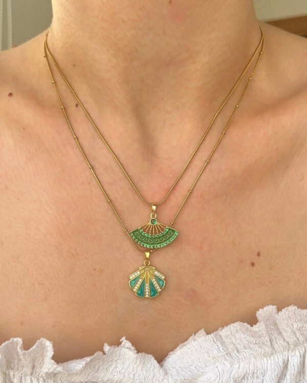 Alternative view of Çelik Midye Kolye 42+6cm