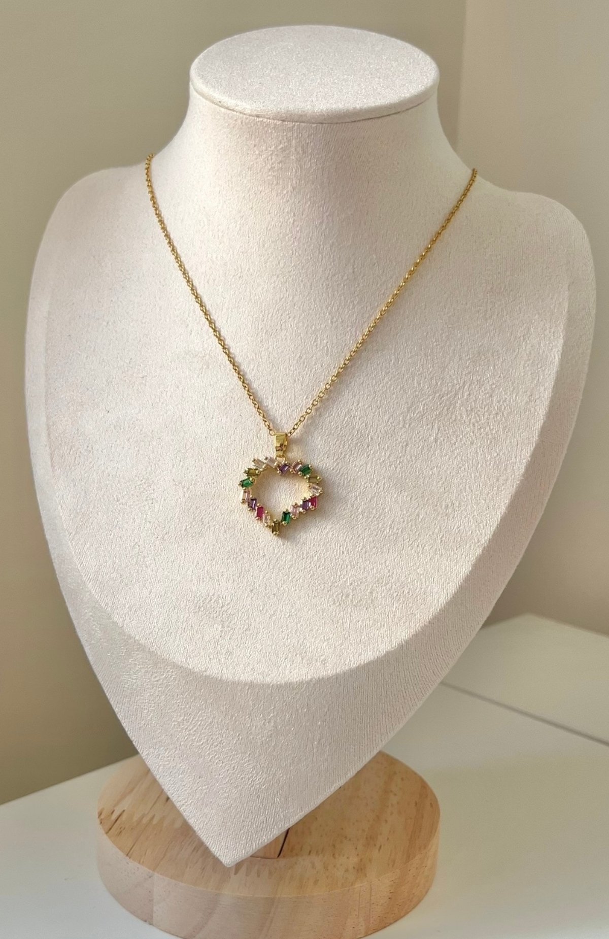 Çelik Renkli Kalpli Kolye 42+6cm - Görsel 2