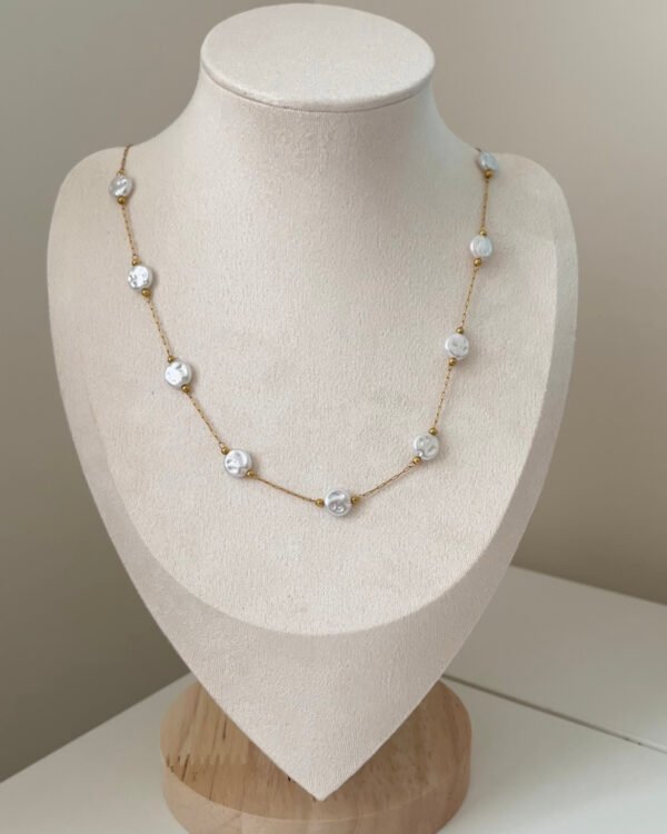 Çelik Minimal Sedef Kolye 42+6cm