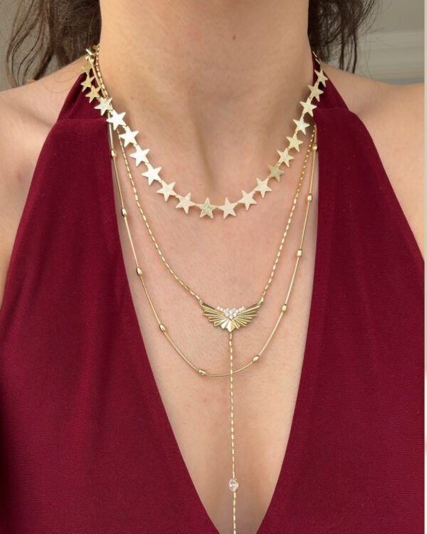 Alternative view of Altın Kaplama Parlayan Yıldızlı Kolye