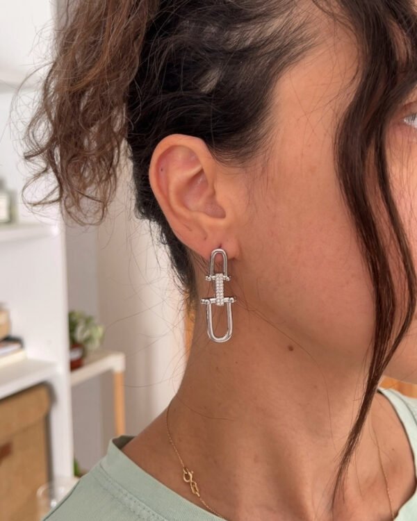 Alternative view of Altın Kaplama Taşlı Marka Küpe Büyük Boy