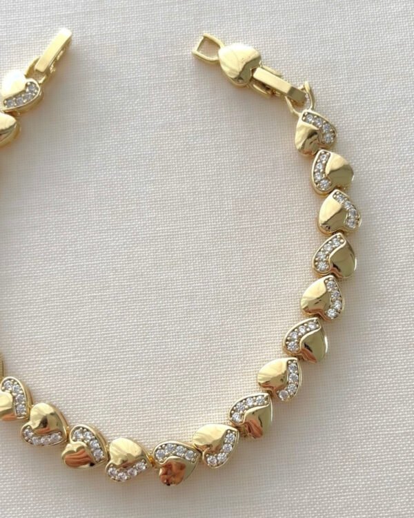 Alternative view of Xuping Yarısı Taşlı Kalpli Bileklik 16+3cm