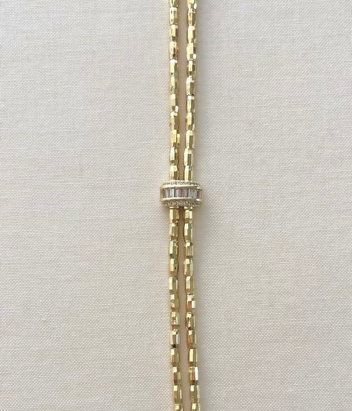 Altın Kaplama Ortası Taşlı Bileklik 16+5cm - Görsel 4