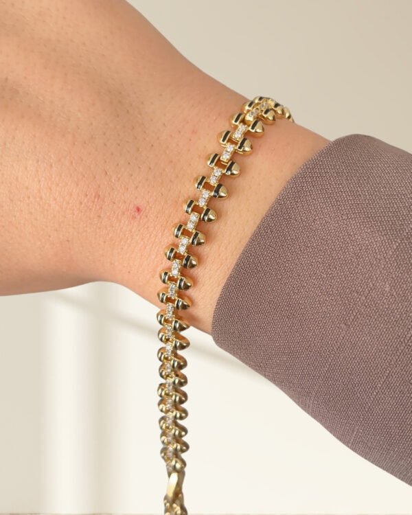 Xuping Taşlı ve Siyah Detaylı Bileklik