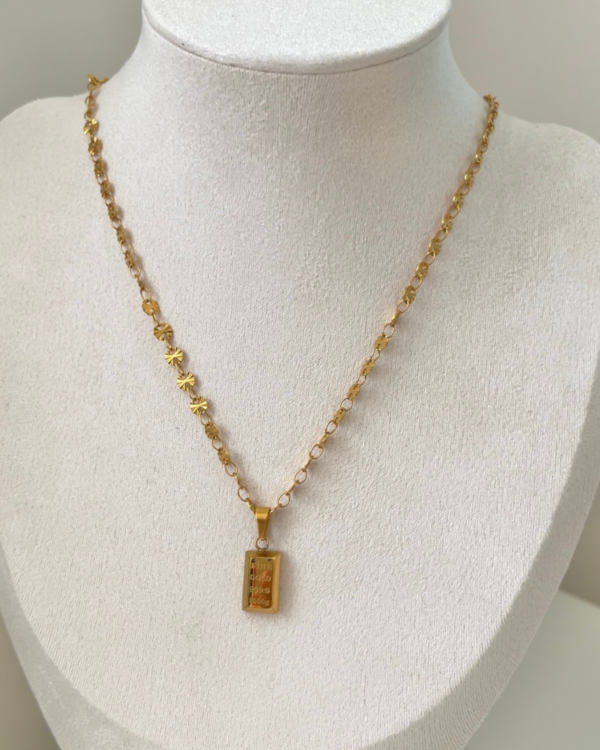 Çelik Külçe Model Kolye 42+6cm