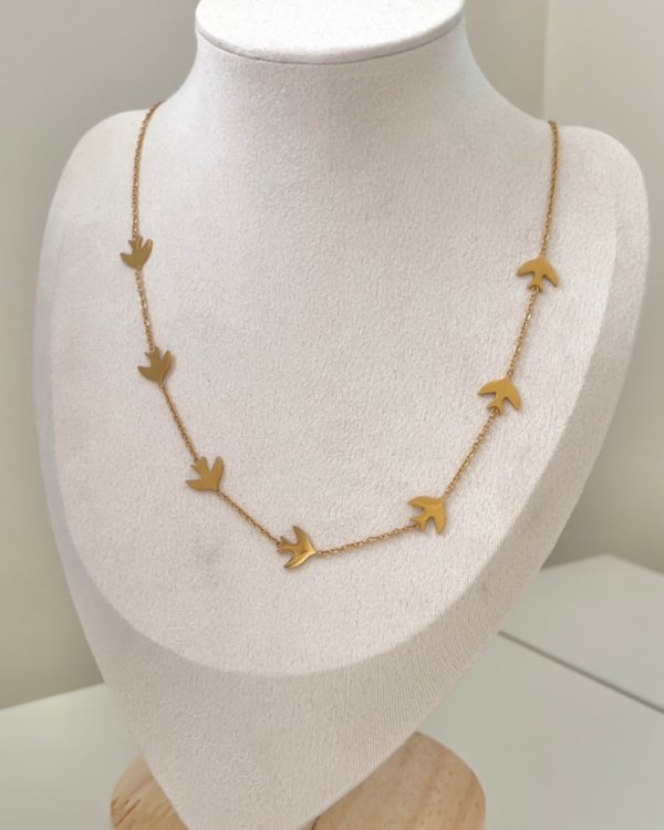 Çelik Kuş Detaylı Kolye 40+5cm