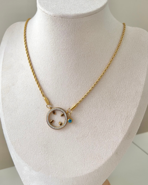 Çelik Burgu Zincir Kolye 40+5cm