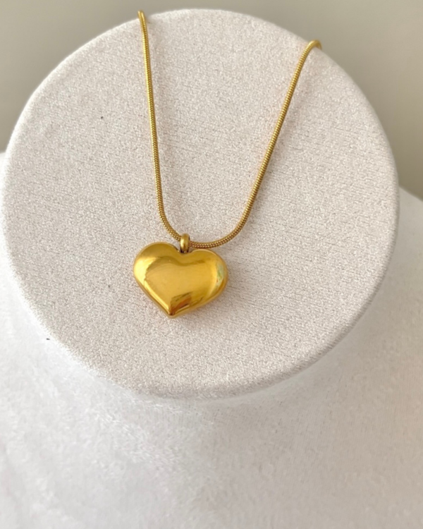 Çelik Sade Zincir Minimal Kalp Kolye 42+6cm