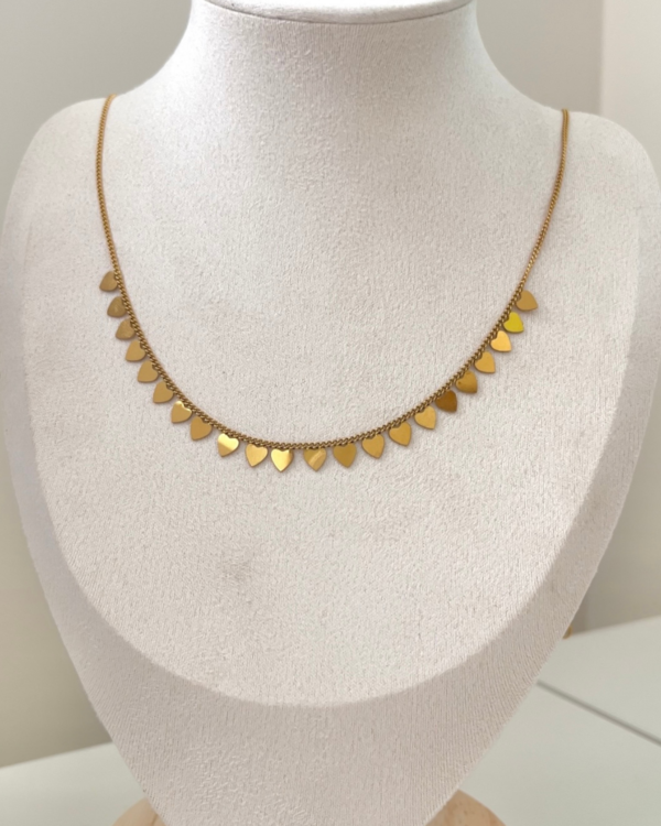 Çelik Mini Çoklu Kalp Kolye 42+6cm