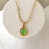 Çelik Yeşil Taşlı Minimal Kolye 42+6cm