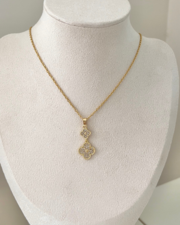 Çelik Yonca Kolye 42+6cm