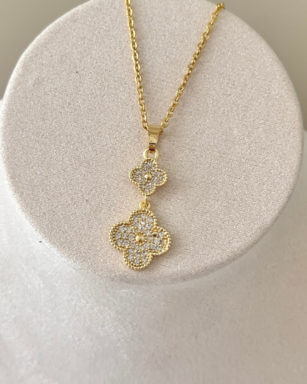 Alternative view of Çelik Yonca Kolye 42+6cm