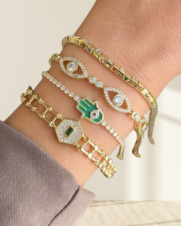 Alternative view of Altın Kaplama Fatma Ana Eli Bileklik 18cm