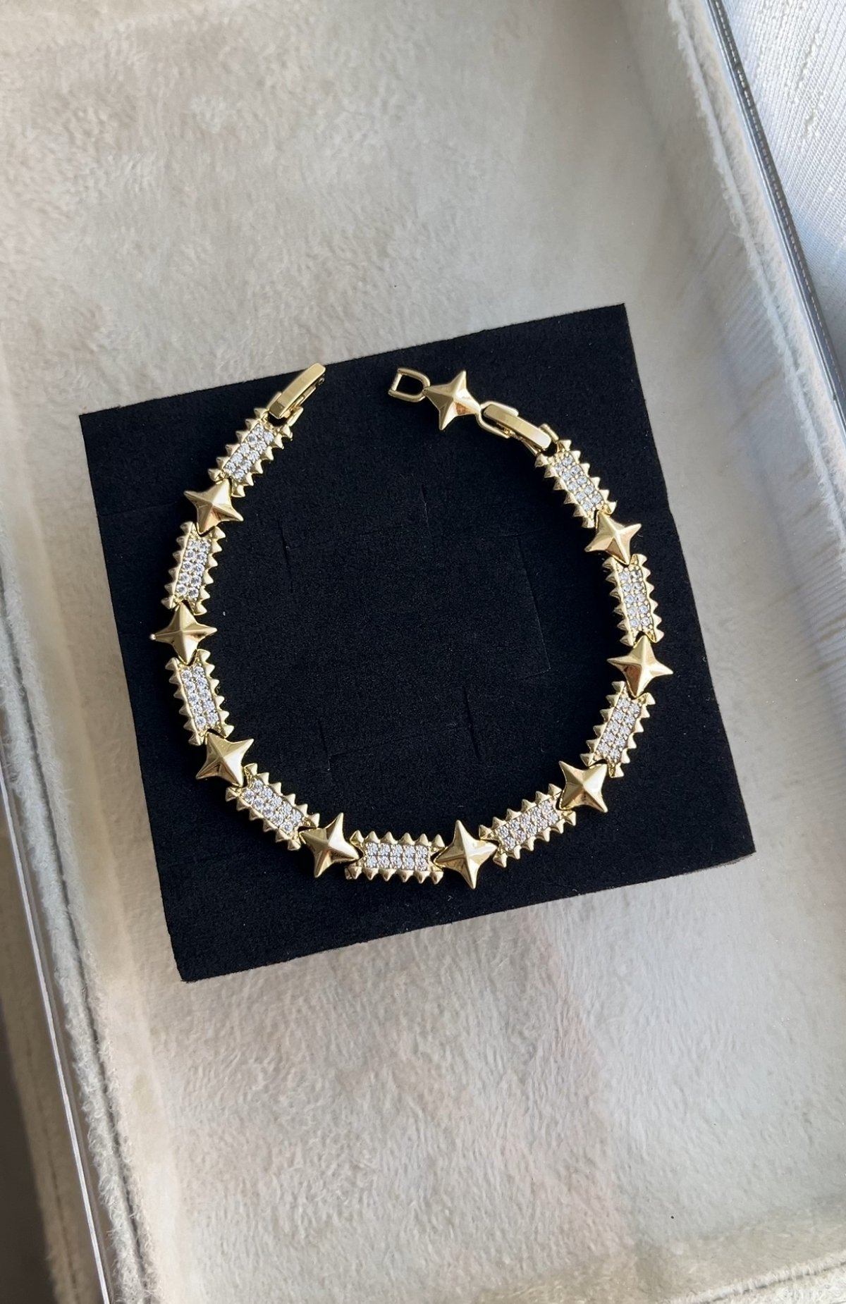 Xuping Yıldızlı ve Taşlı Bileklik 18+1cm - Görsel 4