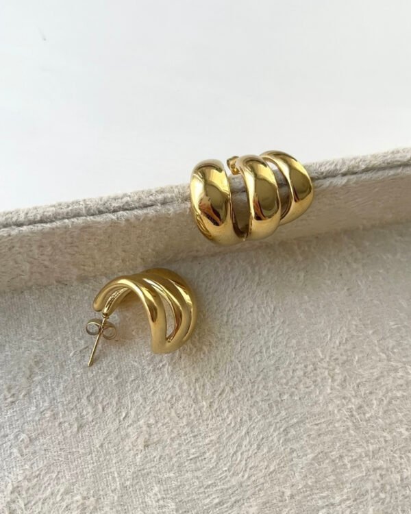 Alternative view of Çelik 3lü Görünümlü Küpe