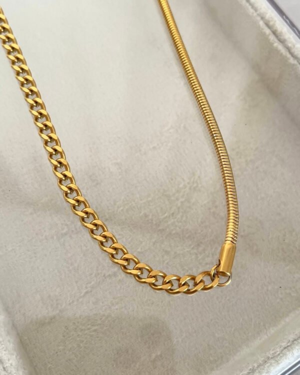 Çelik 2 Taraflı Kolye 42+6cm