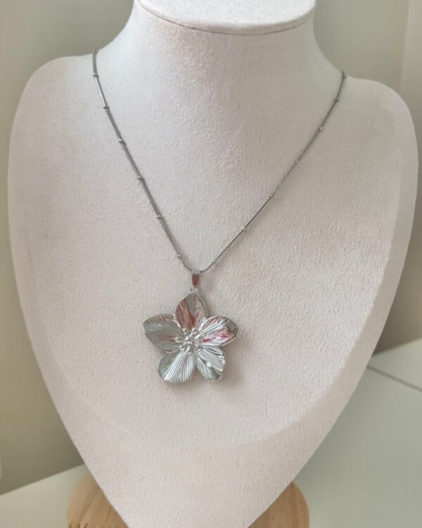 Çelik Çiçek Kolye Orta Boy 42+6cm