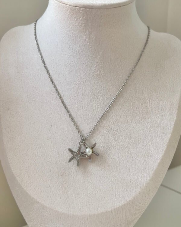 Çelik Deniz Yıldızı Kolye 42+6cm