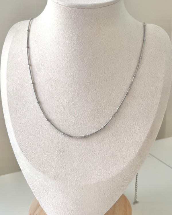 Çelik Dorika Zincirli Gümüş Renk Kolye 60+5cm