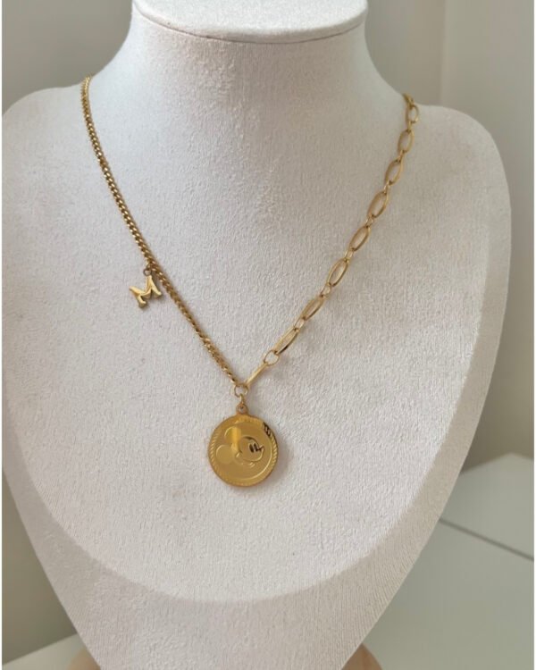 Çelik Mickey Mouse Kolye 42+6cm