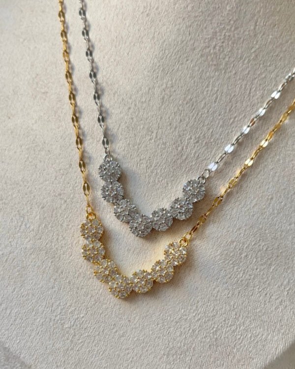 Alternative view of Çelik Taşlı V Kolye 42+6cm