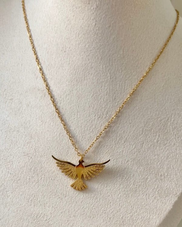 Alternative view of Çelik Kuş Kolye 42+6cm