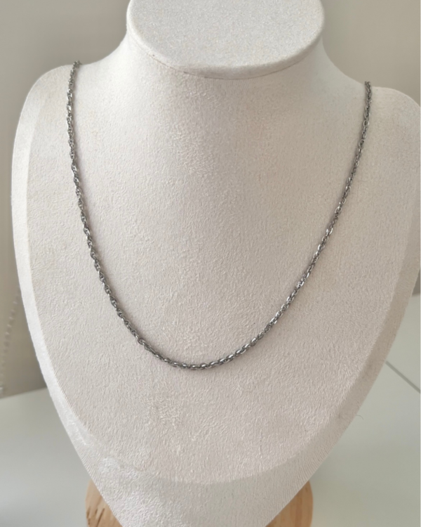 Alternative view of Çelik Geçmeli Zincir Kolye 60+5cm