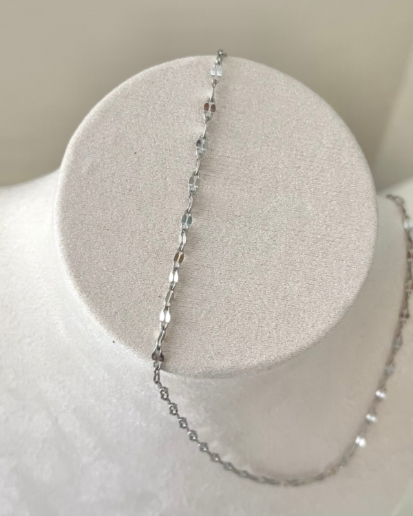 Alternative view of Çelik Zincir Kolye Gümüş Renk 60+5cm