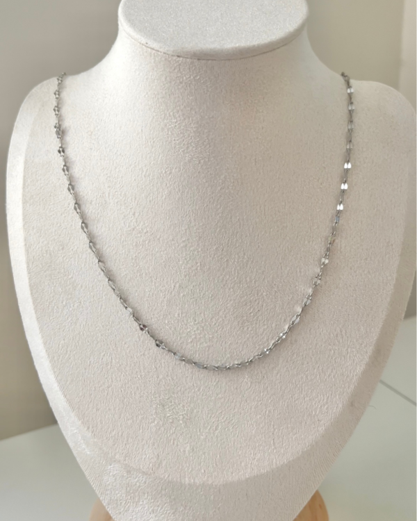 Çelik Zincir Kolye Gümüş Renk 60+5cm