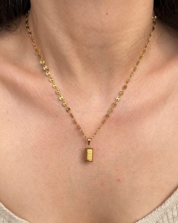 Alternative view of Çelik Külçe Model Kolye 42+6cm