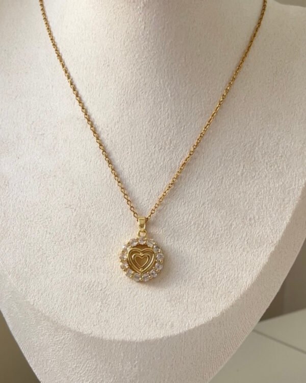 Çelik Kalpli Kolye 42+6cm