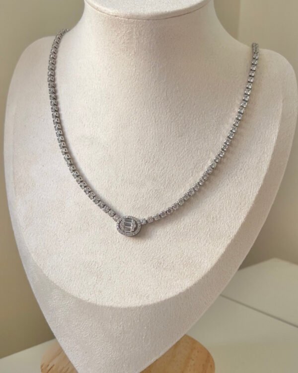 Çelik Suyolu Kolye Gümüş Renk  Silver 40+5cm