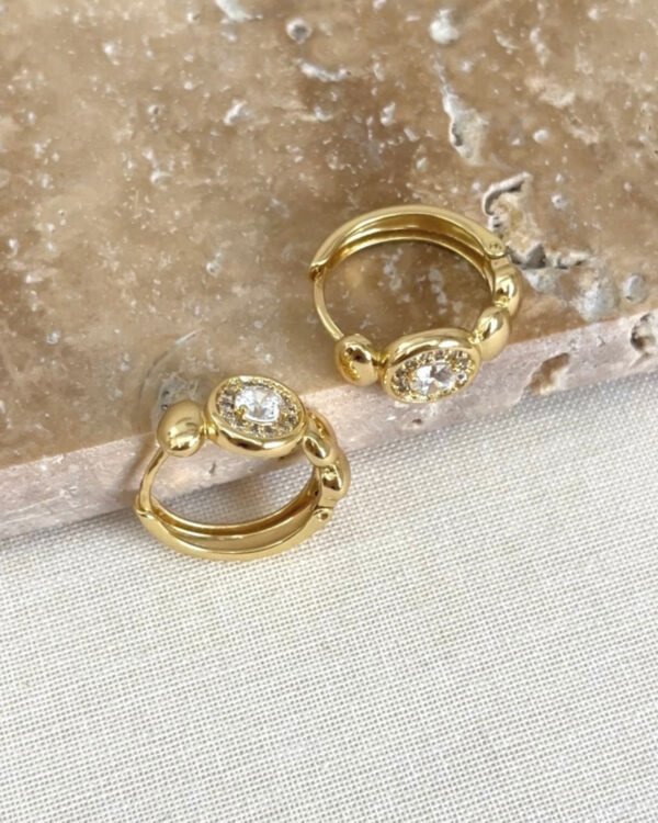 Xuping Taşlı Halka Minimal Küpe