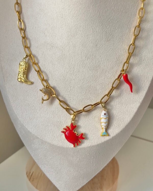 Alternative view of Altın Kaplama Yengeç Charmlı Kolye 42+6cm