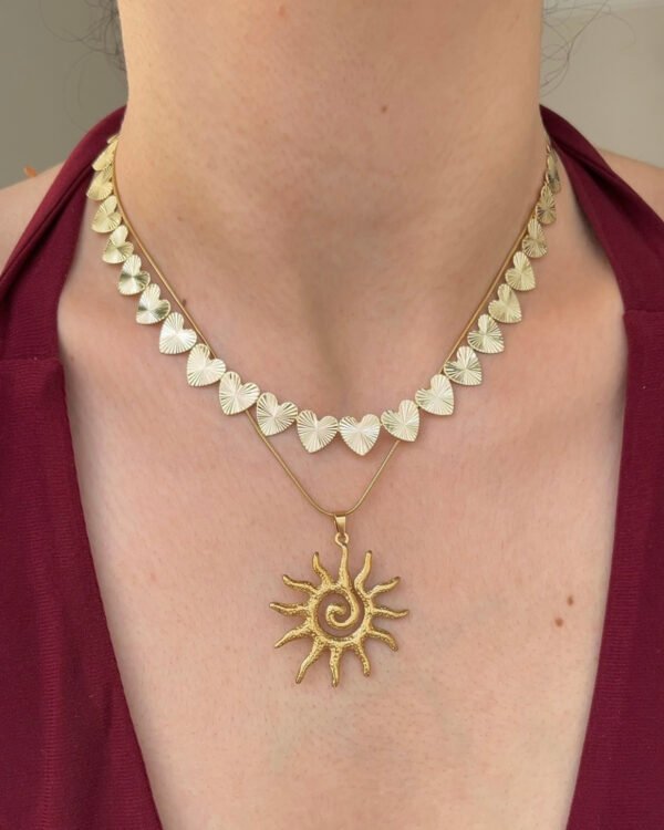 Alternative view of Çelik Güneş Kolye 42+6cm